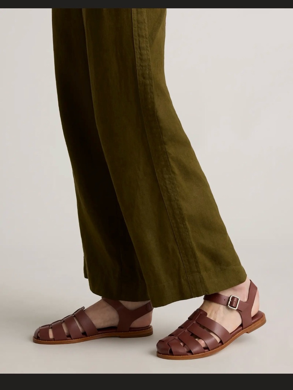 Quince Brown Leather Fisherman Sandals - Picture 3 of 13